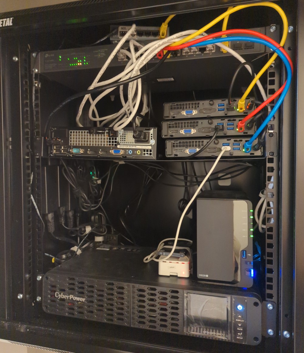 Before reorganizing the server rack